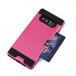 Wholesale Galaxy Note 8 Credit Card Armor Hybrid Case (Rose Gold)